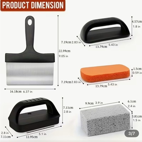 Griddle Cleaning Kit Weasroy- 10 Pieces for Blackstone, etc. - Picture 4 of 7